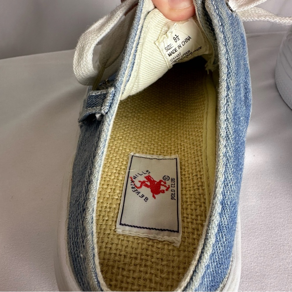 Beverly Hills Polo Club Denim Slip-On Platform Sneakers women’s size 8.5 90s - Picture 5 of 11